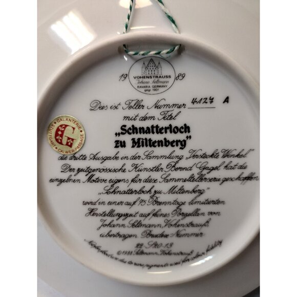 1987 Furstenburg Porcelain Muningers Romantic Winters Set of 4 Wall Plates Art - Picture 10 of 11